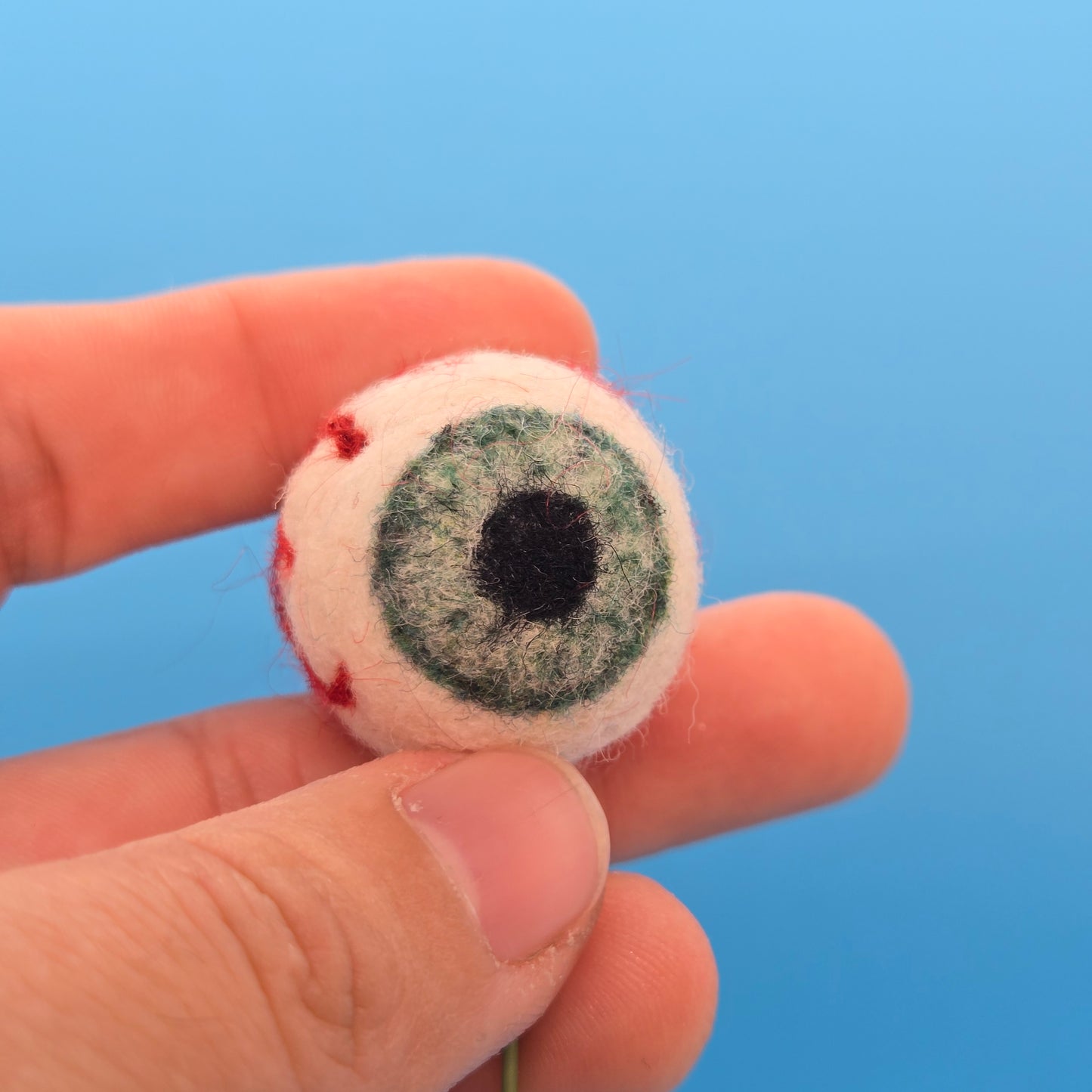 Hand-Felted Semi-Realistic Eyeball Holiday Ornament