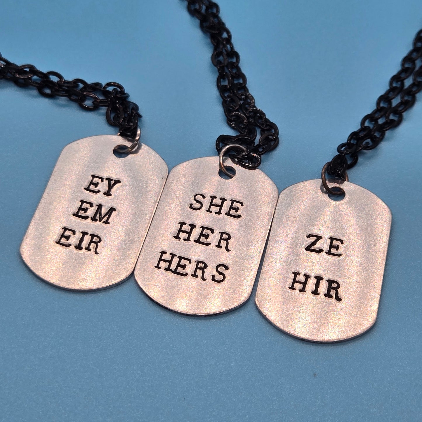 CLEARANCE Pronoun Dogtag Necklace