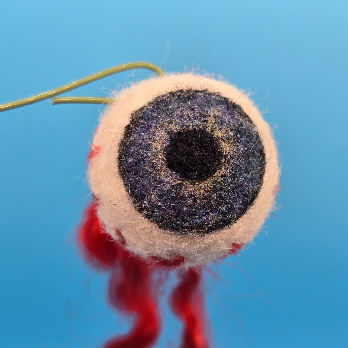 Hand-Felted Semi-Realistic Eyeball Holiday Ornament