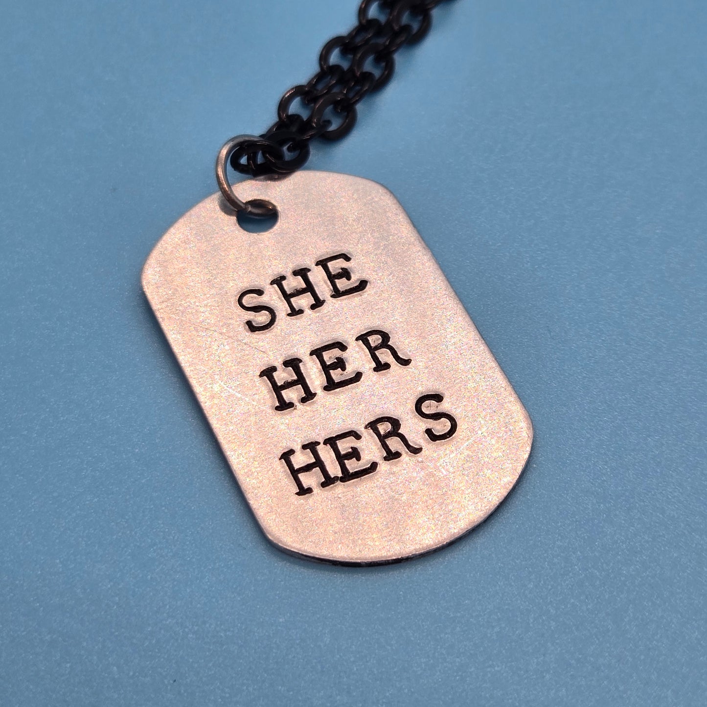 CLEARANCE Pronoun Dogtag Necklace