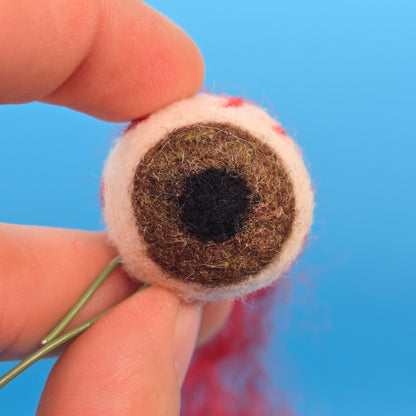 Hand-Felted Semi-Realistic Eyeball Holiday Ornament