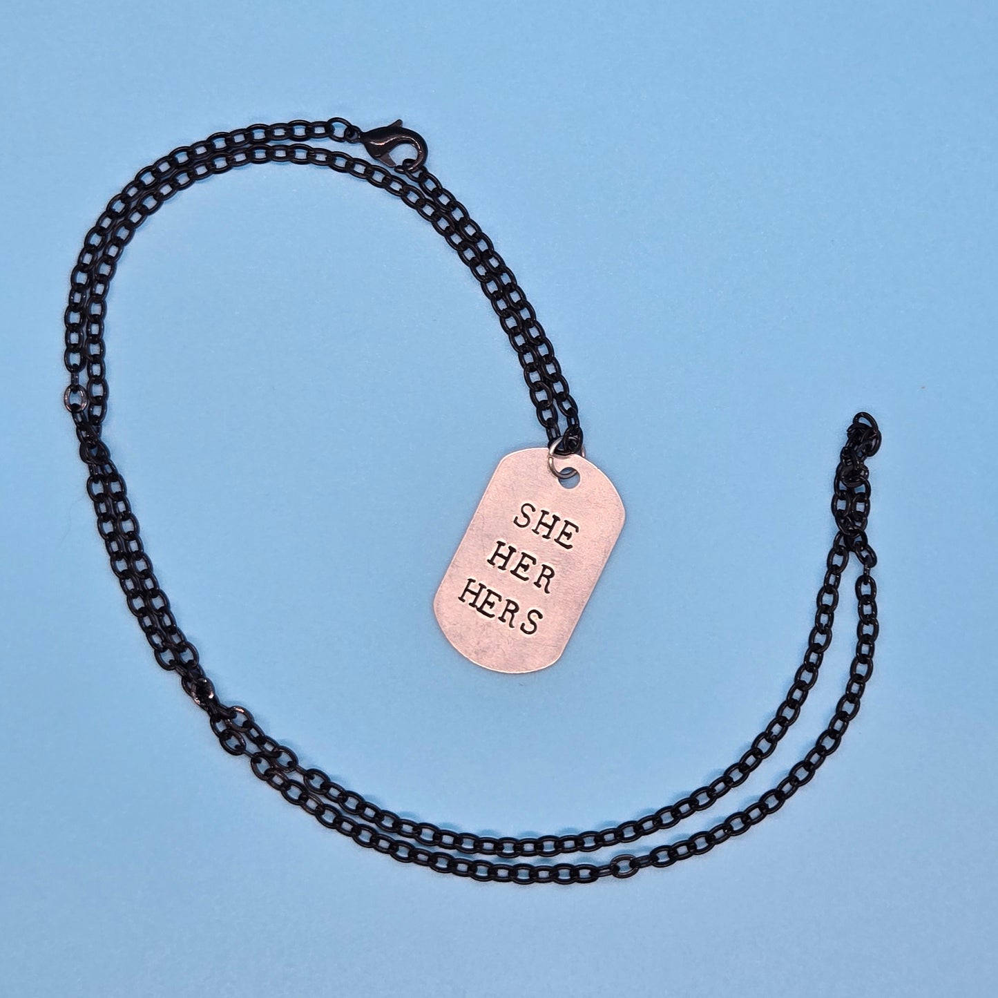 CLEARANCE Pronoun Dogtag Necklace