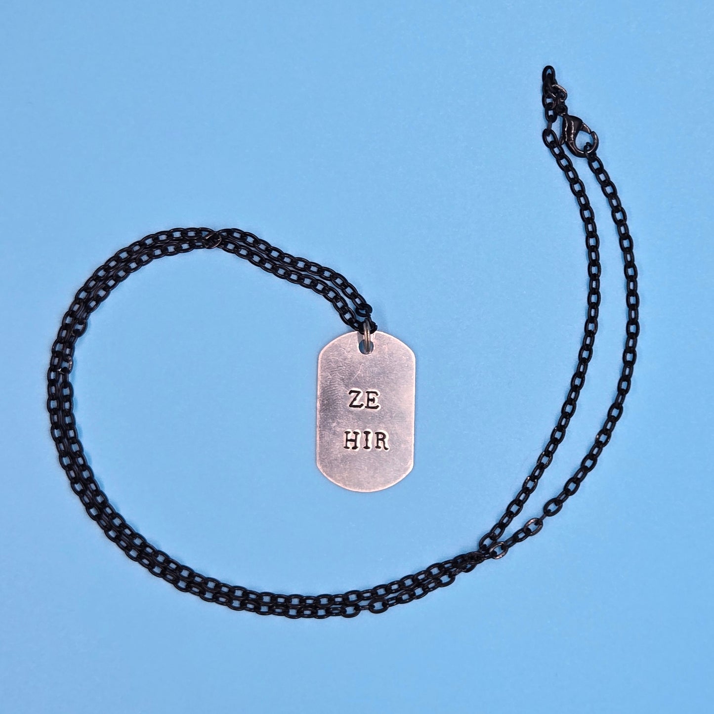 CLEARANCE Pronoun Dogtag Necklace