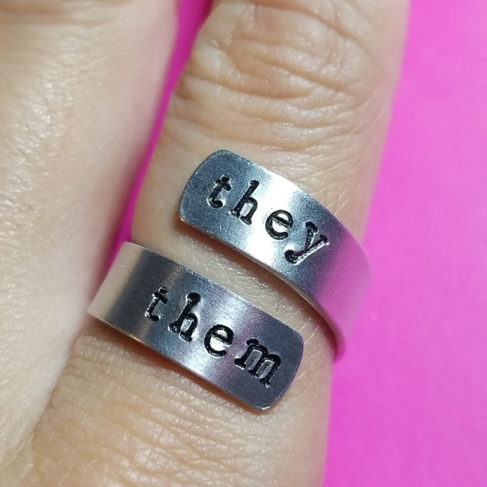 CLEARANCE They/Them Pronoun Ring